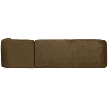 Laden Sie das Bild in den Galerie-Viewer, SLOPING CORNER SOFA RIGHT STRUCTURE VELVET BRASS
