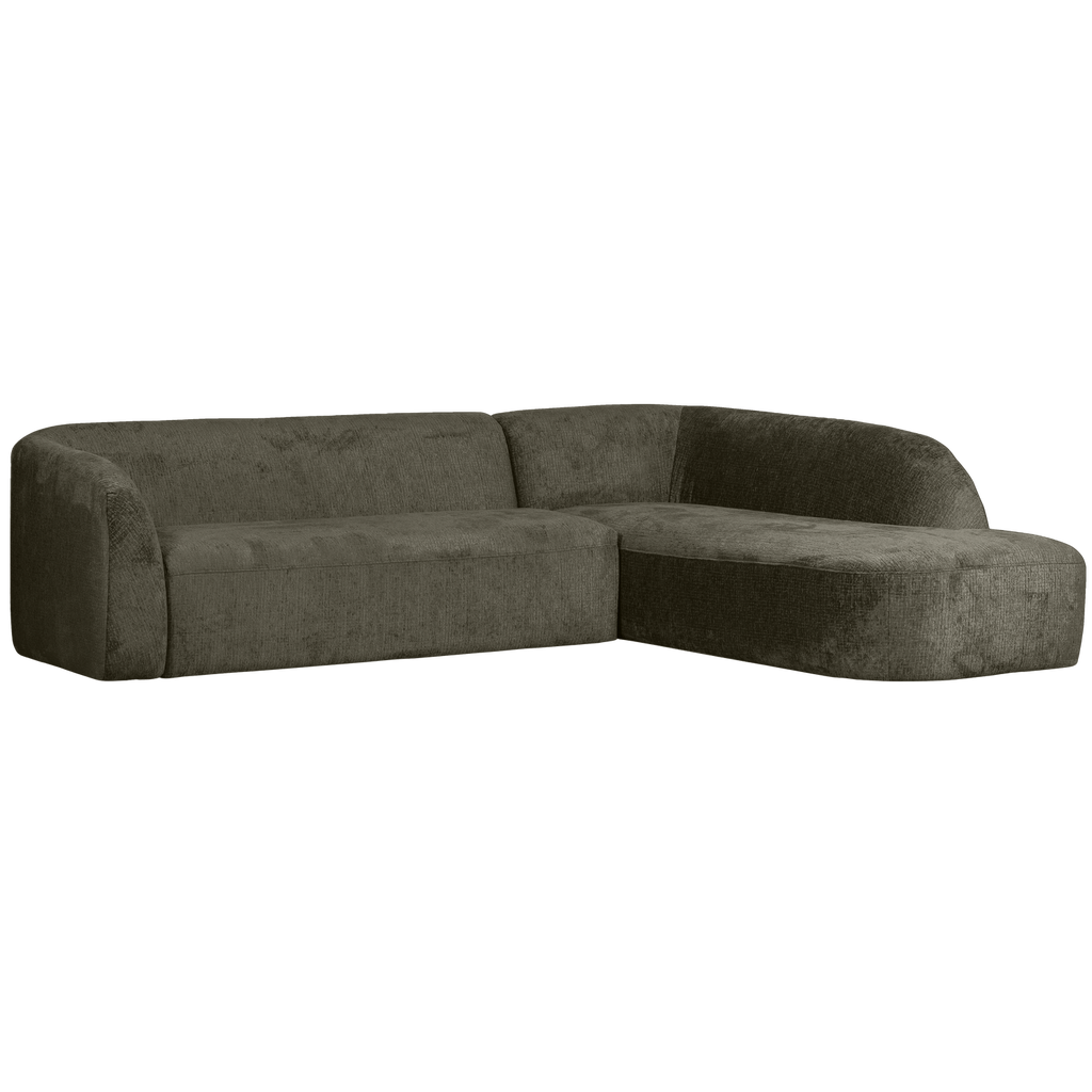 SLOPING CORNER SOFA RIGHT STRUCTURE VELVET FROST