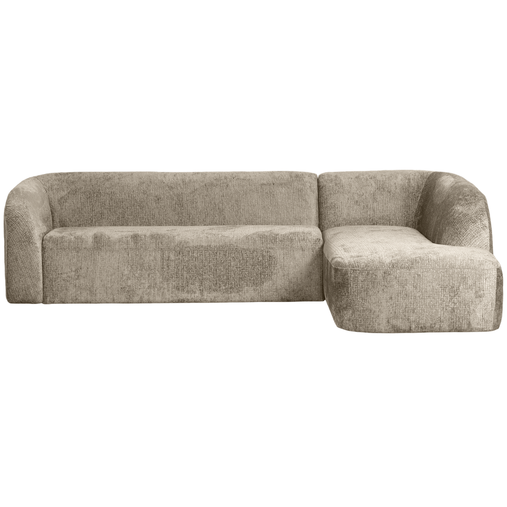 SLOPING CORNER SOFA RIGHT STRUCTURE VELVET WHEATFIELD