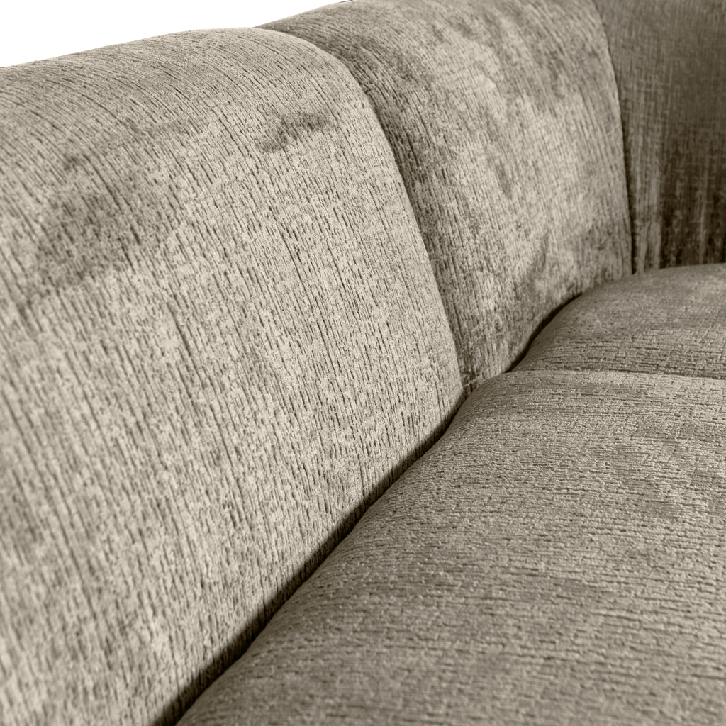 SLOPING CORNER SOFA RIGHT STRUCTURE VELVET WHEATFIELD