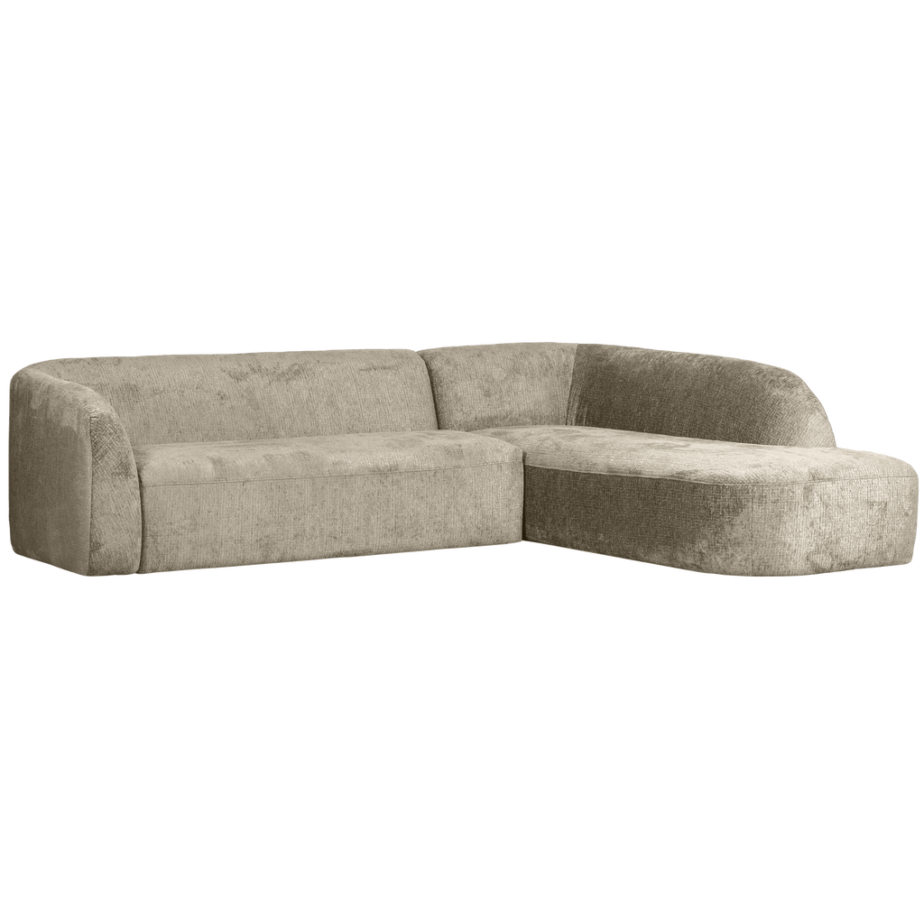 SLOPING CORNER SOFA RIGHT STRUCTURE VELVET WHEATFIELD