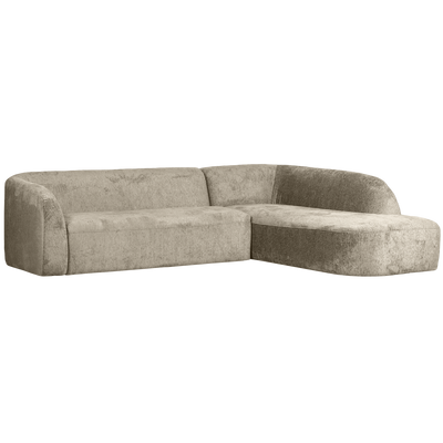 SLOPING CORNER SOFA RIGHT STRUCTURE VELVET WHEATFIELD