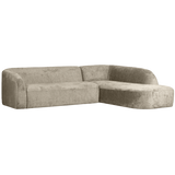 SLOPING CORNER SOFA RIGHT STRUCTURE VELVET WHEATFIELD