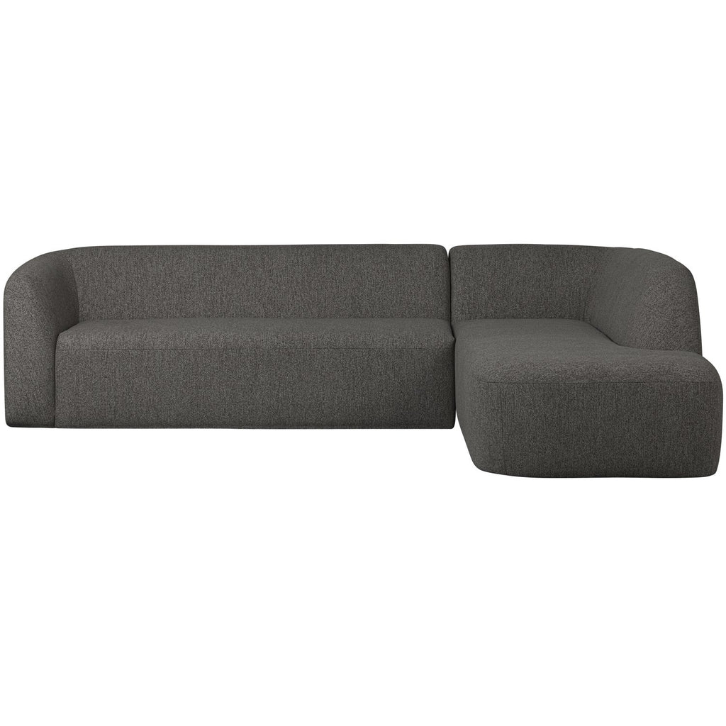 SLOPING CORNER SOFA RIGHT GREY/BLACK MELANGE