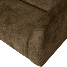 Laden Sie das Bild in den Galerie-Viewer, SLOPING 3-SEATER SOFA STRUCTURE VELVET BRASS