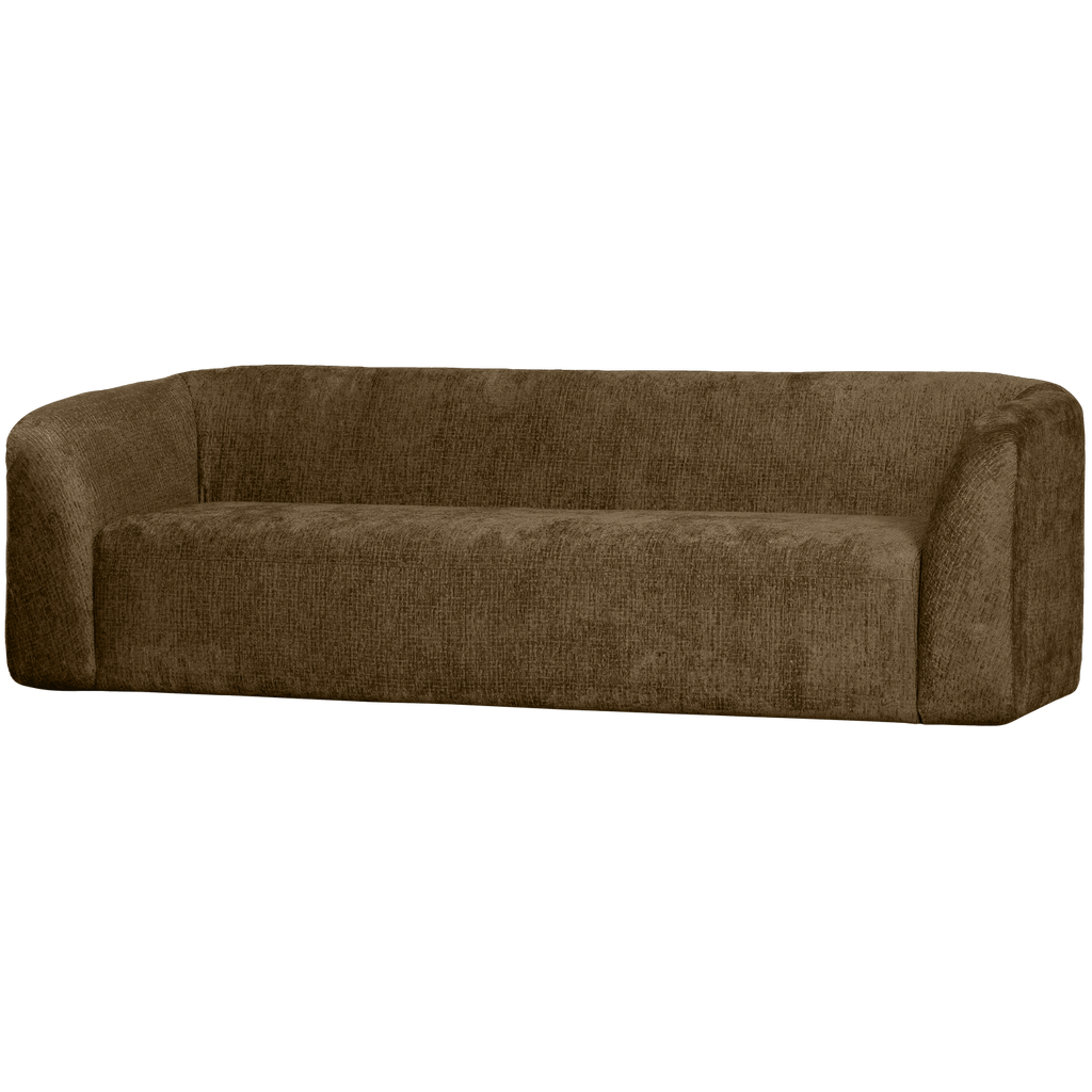 SLOPING 3-SEATER SOFA STRUCTURE VELVET BRASS