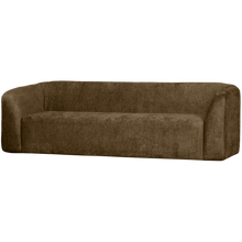 Laden Sie das Bild in den Galerie-Viewer, SLOPING 3-SEATER SOFA STRUCTURE VELVET BRASS