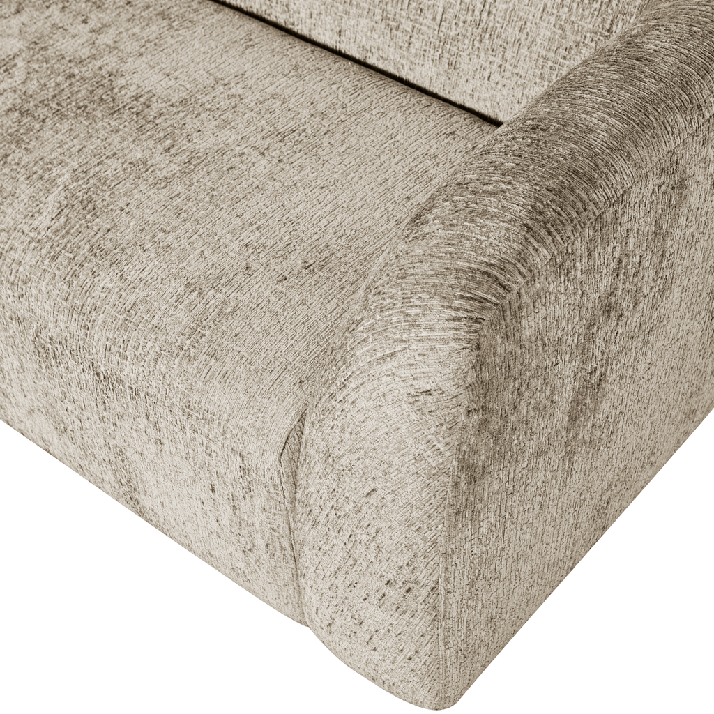 SLOPING 3-SEATER SOFA STRUCTURE VELVET WHEATFIELD
