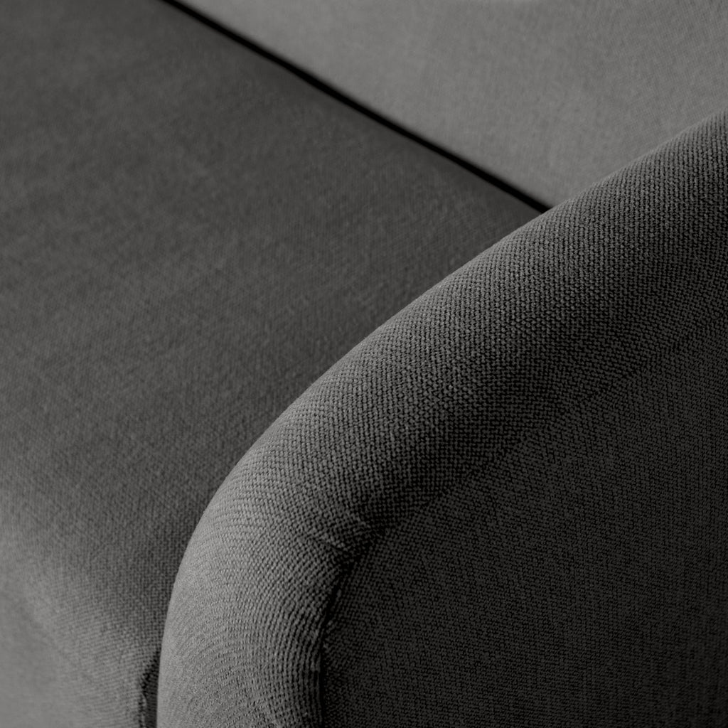 SLOPING 3-SEATER SOFA GREY/BLACK MELANGE