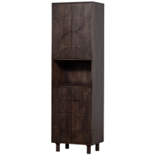 Laden Sie das Bild in den Galerie-Viewer, DRAW 4-DOOR STORAGE CABINET OPEN COMPARTMENT MANGO WALNUT