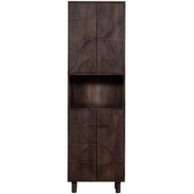 Laden Sie das Bild in den Galerie-Viewer, DRAW 4-DOOR STORAGE CABINET OPEN COMPARTMENT MANGO WALNUT