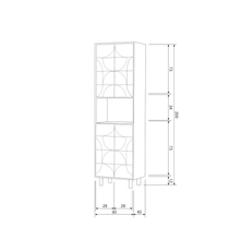 Laden Sie das Bild in den Galerie-Viewer, DRAW 4-DOOR STORAGE CABINET OPEN COMPARTMENT MANGO WALNUT