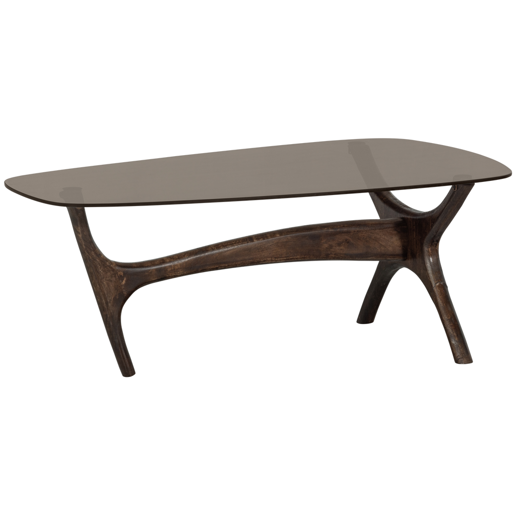 FLASH COFFEE TABLE MANGO WOOD/GLASS WALNUT