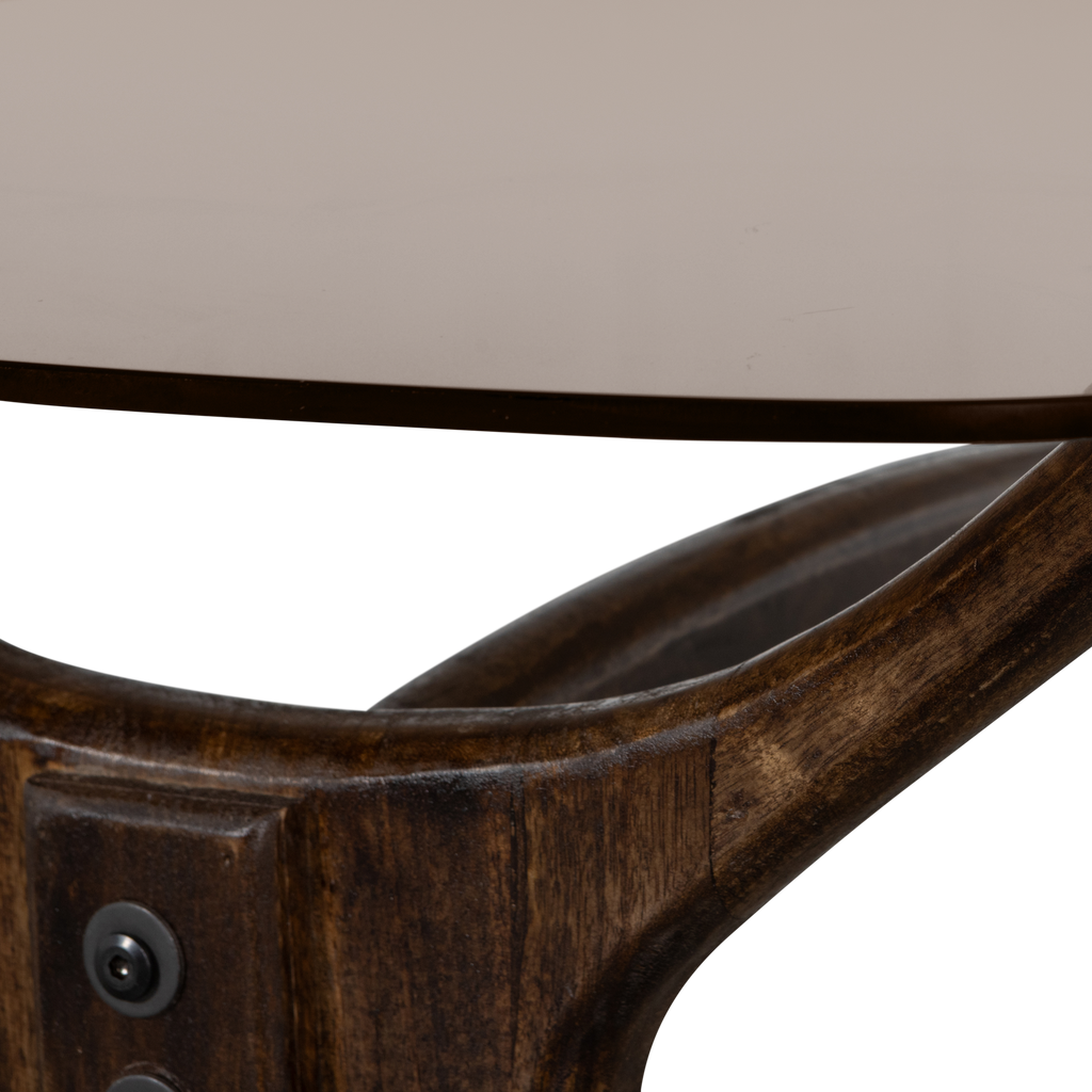 FLASH COFFEE TABLE MANGO WOOD/GLASS WALNUT
