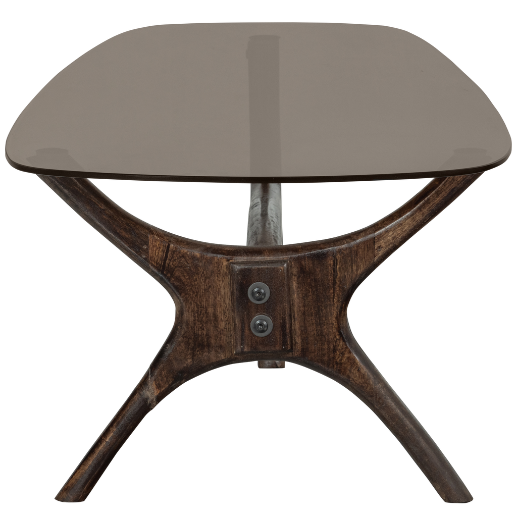 FLASH COFFEE TABLE MANGO WOOD/GLASS WALNUT