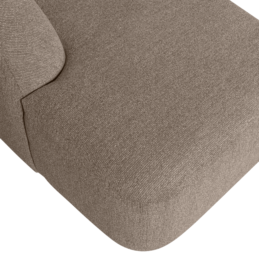 SLOPING U-SHAPE SOFA LIGHT BROWN MELANGE