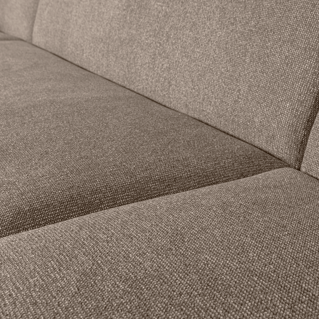 SLOPING U-SHAPE SOFA LIGHT BROWN MELANGE