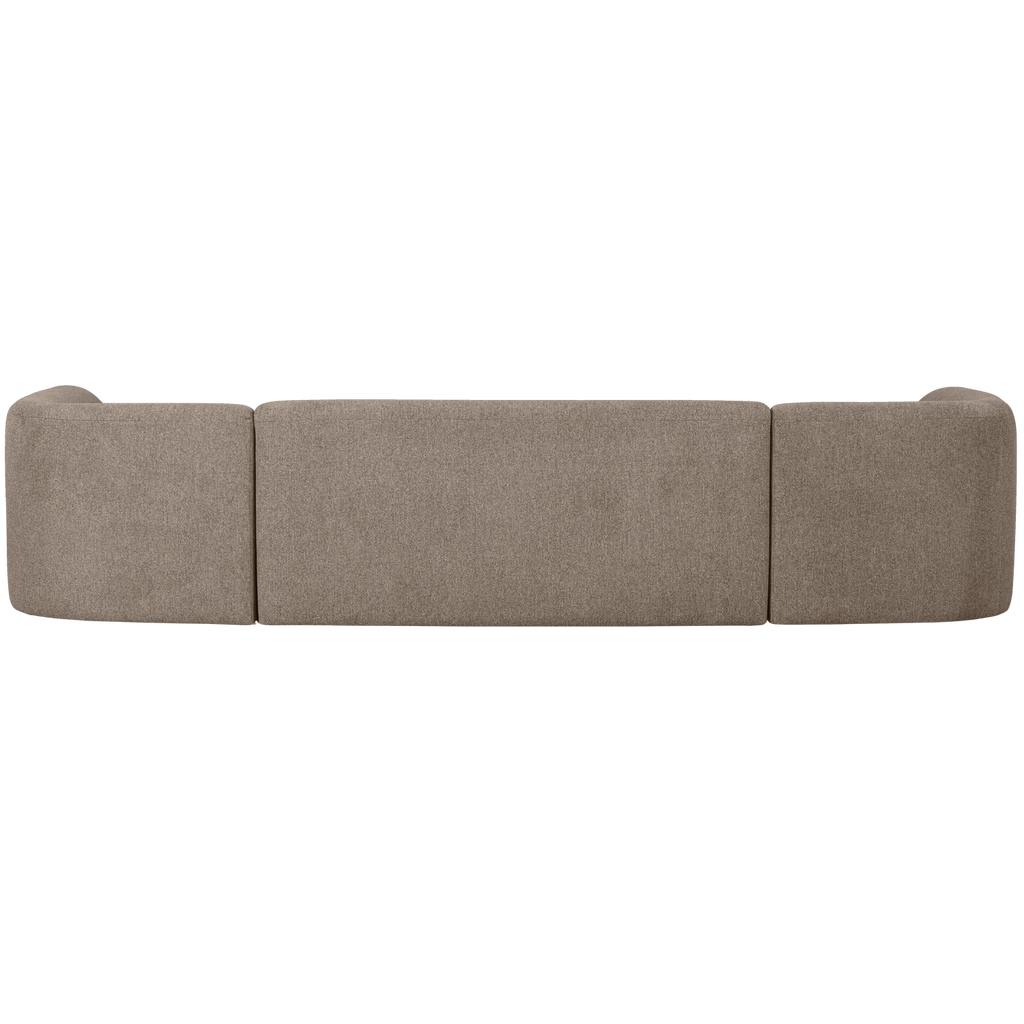 SLOPING U-SHAPE SOFA LIGHT BROWN MELANGE