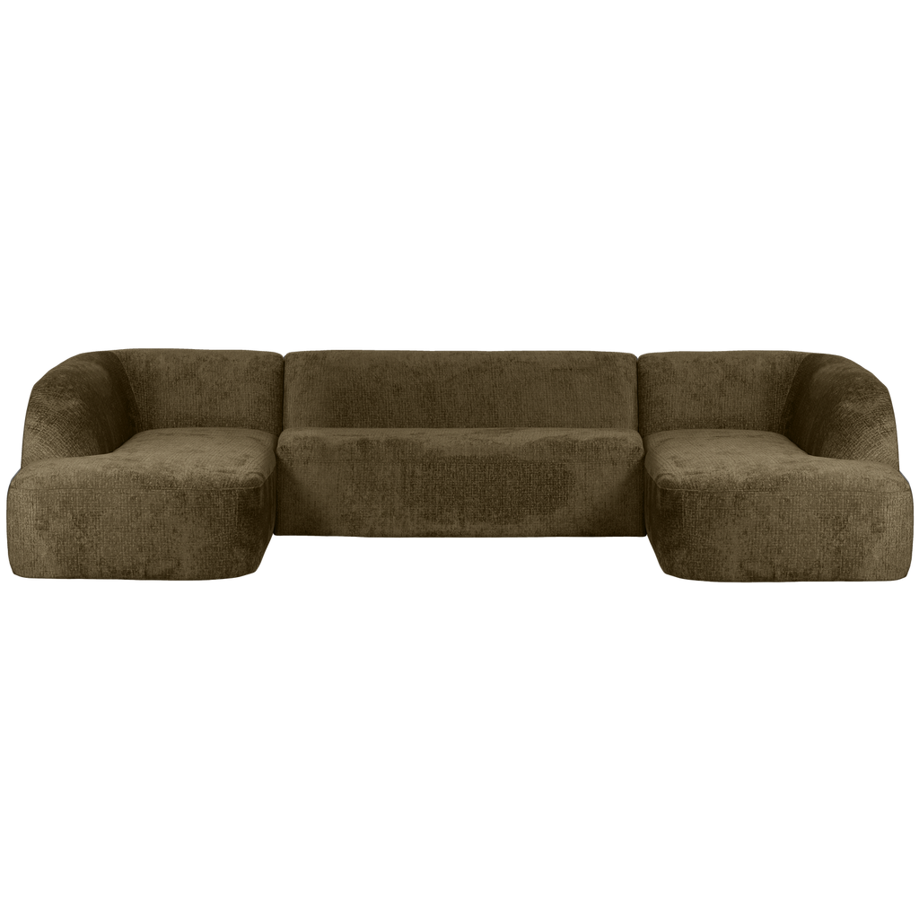 SLOPING U-SHAPE SOFA STRUCTURE VELVET BONSAI