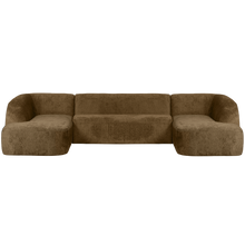 Laden Sie das Bild in den Galerie-Viewer, SLOPING U-SHAPE SOFA STRUCTURE VELVET BRASS