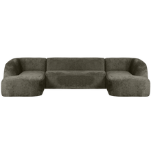 Laden Sie das Bild in den Galerie-Viewer, SLOPING U-SHAPE SOFA STRUCTURE VELVET FROST