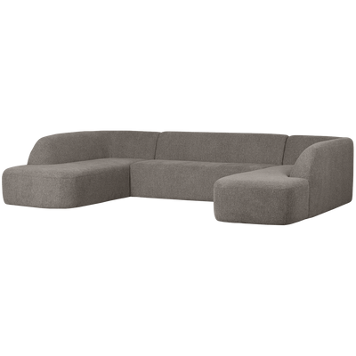 SLOPING U-SHAPE SOFA GREY MELANGE