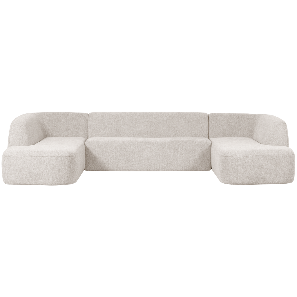 SLOPING U-SHAPE SOFA PEARL MELANGE
