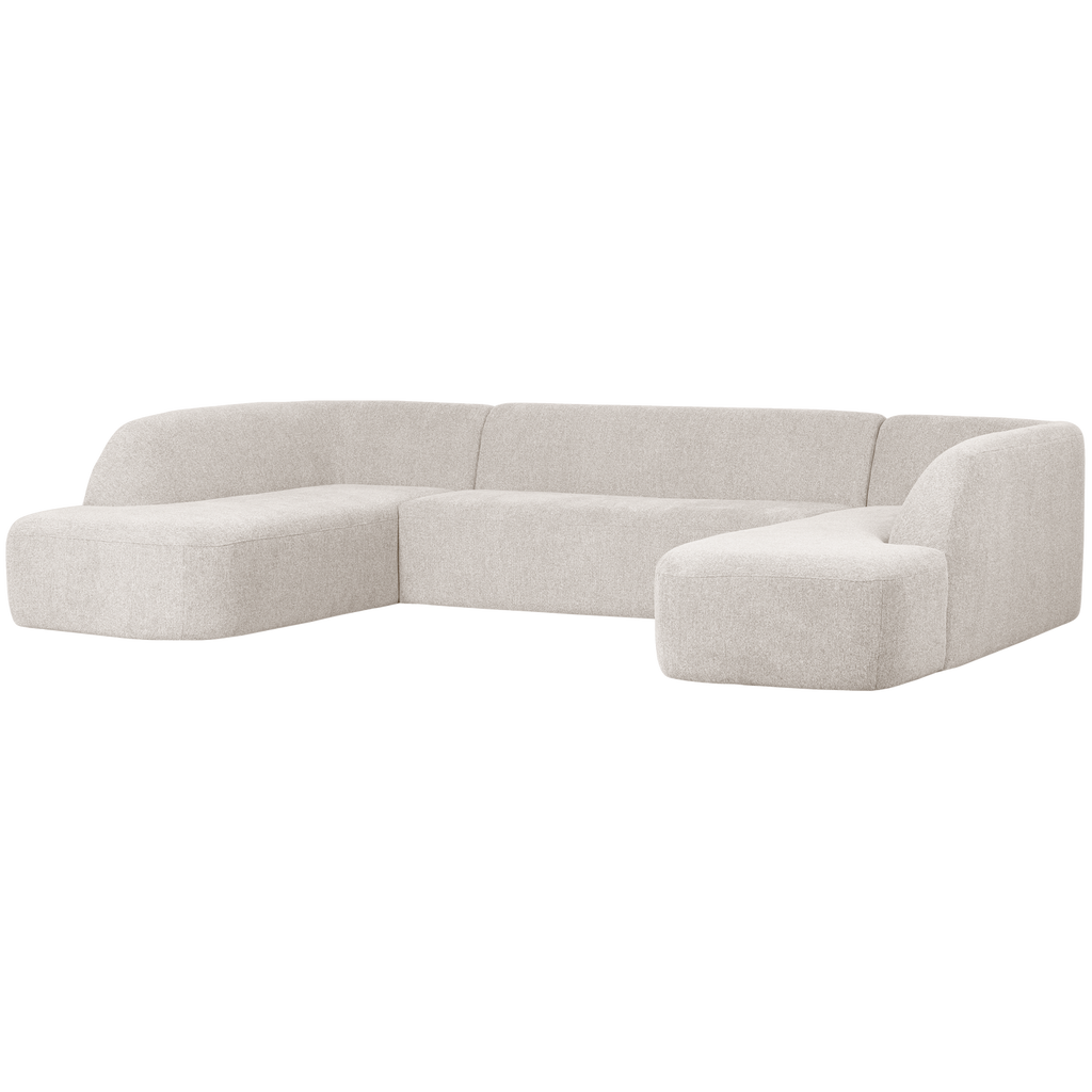 SLOPING U-SHAPE SOFA PEARL MELANGE