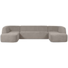 Laden Sie das Bild in den Galerie-Viewer, SLOPING U-SHAPE SOFA OFF WHITE MELANGE