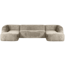 Laden Sie das Bild in den Galerie-Viewer, SLOPING U-SHAPE SOFA STRUCTURE VELVET WHEATFIELD