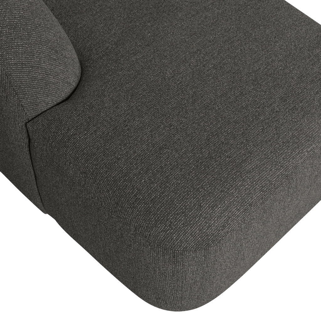 SLOPING U-SHAPE SOFA GREY/BLACK MELANGE