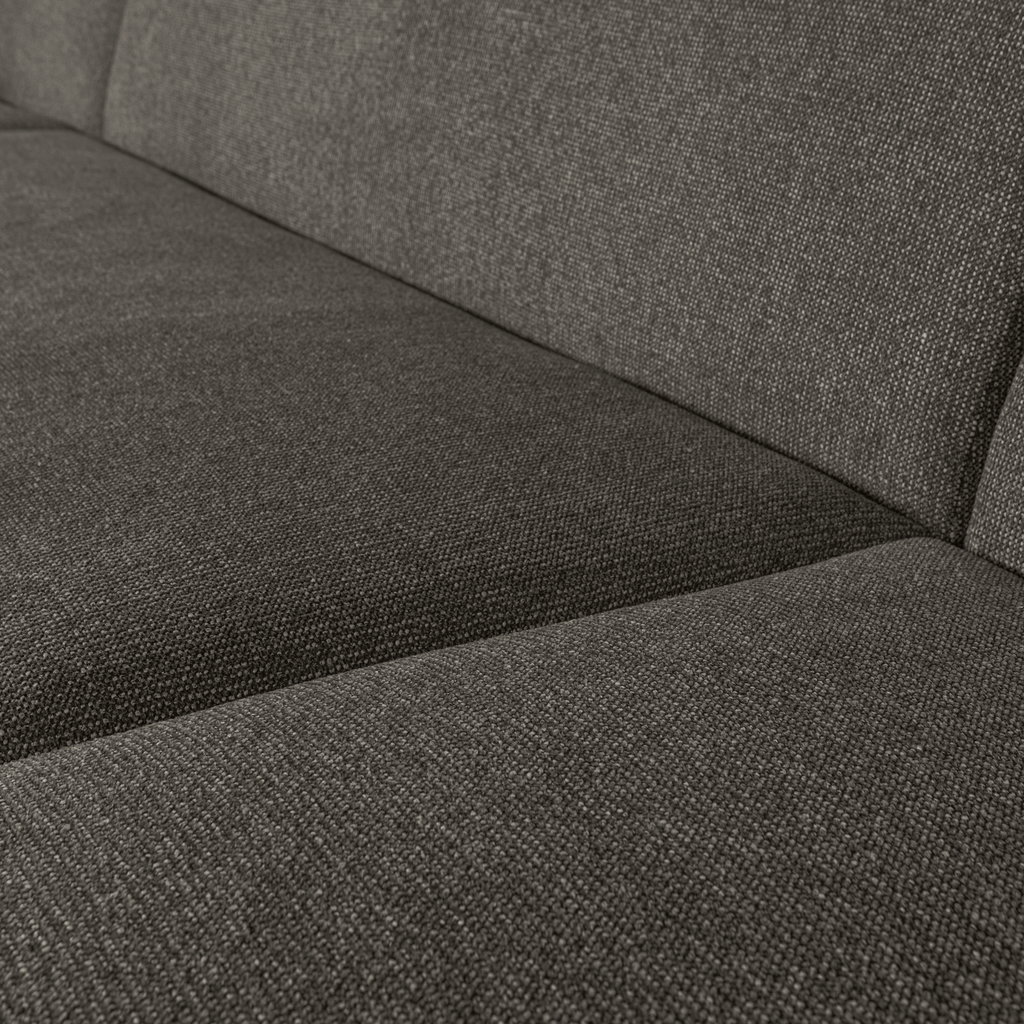 SLOPING U-SHAPE SOFA GREY/BLACK MELANGE