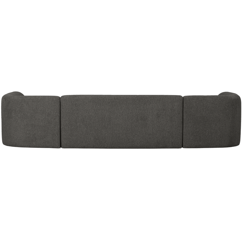 SLOPING U-SHAPE SOFA GREY/BLACK MELANGE