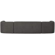 Laden Sie das Bild in den Galerie-Viewer, SLOPING U-SHAPE SOFA GREY/BLACK MELANGE
