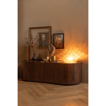 Laden Sie das Bild in den Galerie-Viewer, SENSE DRESSER 4-DOOR MANGO WOOD DARK BROWN