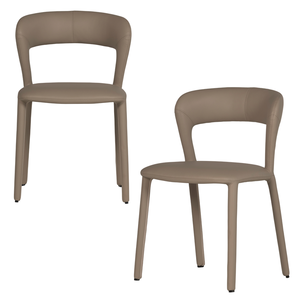 NOBLE DINING CHAIR LEATHERLOOK SAND