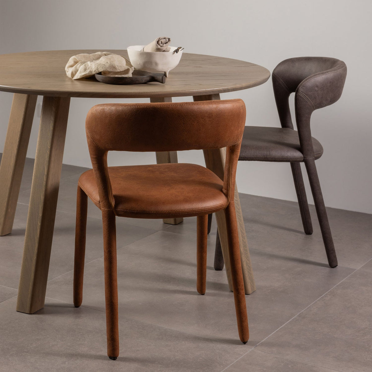 NOBLE DINING CHAIR LEATHERLOOK COGNAC
