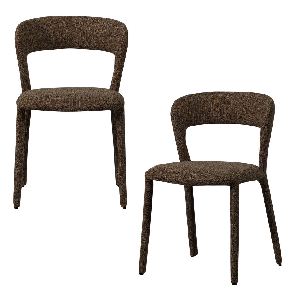 NOBLE DINING CHAIR DARK BROWN MELANGE
