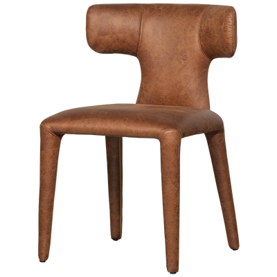 PERMIT DINING CHAIR LEATHER LOOK COGNAC
