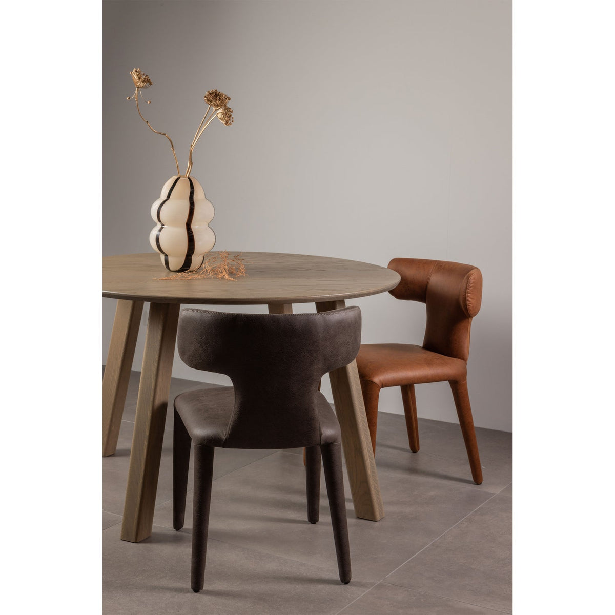 NOBLE DINING CHAIR LEATHERLOOK COGNAC