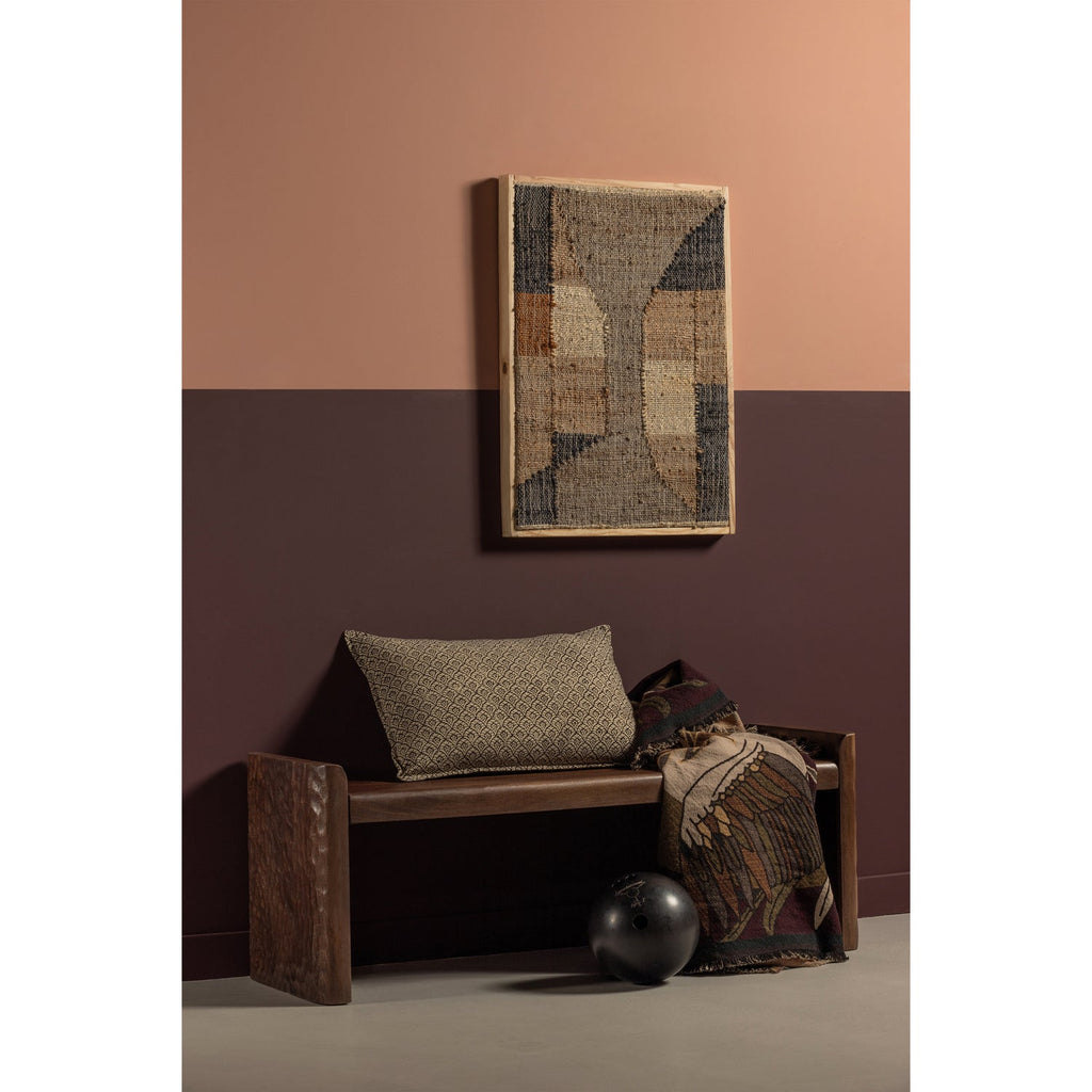 PROP BENCH WITH WORKED LEG MANGO WOOD WARM BROWN