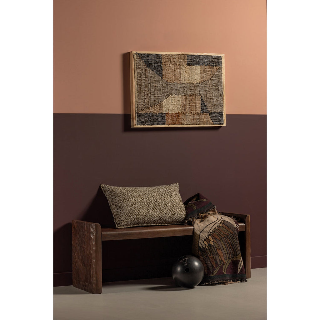 PROP BENCH WITH WORKED LEG MANGO WOOD WARM BROWN