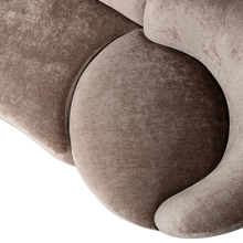 Laden Sie das Bild in den Galerie-Viewer, COMBI-POPULAR: SOFA + ARMCHAIR + POUF TAUPE