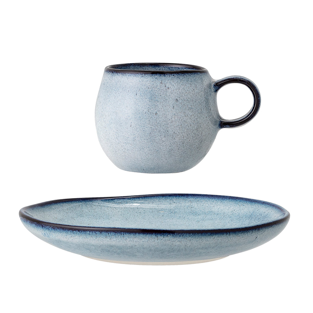 Sandrine Espresso Cup w/Saucer, Blue, Stoneware
