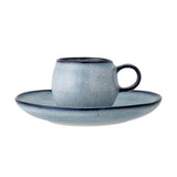 Sandrine Espresso Cup w/Saucer, Blue, Stoneware set of 2