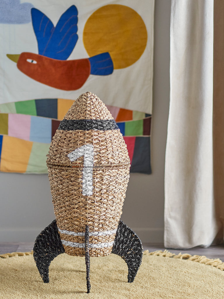 Cosmina Basket w/Lid, Nature, Seagrass