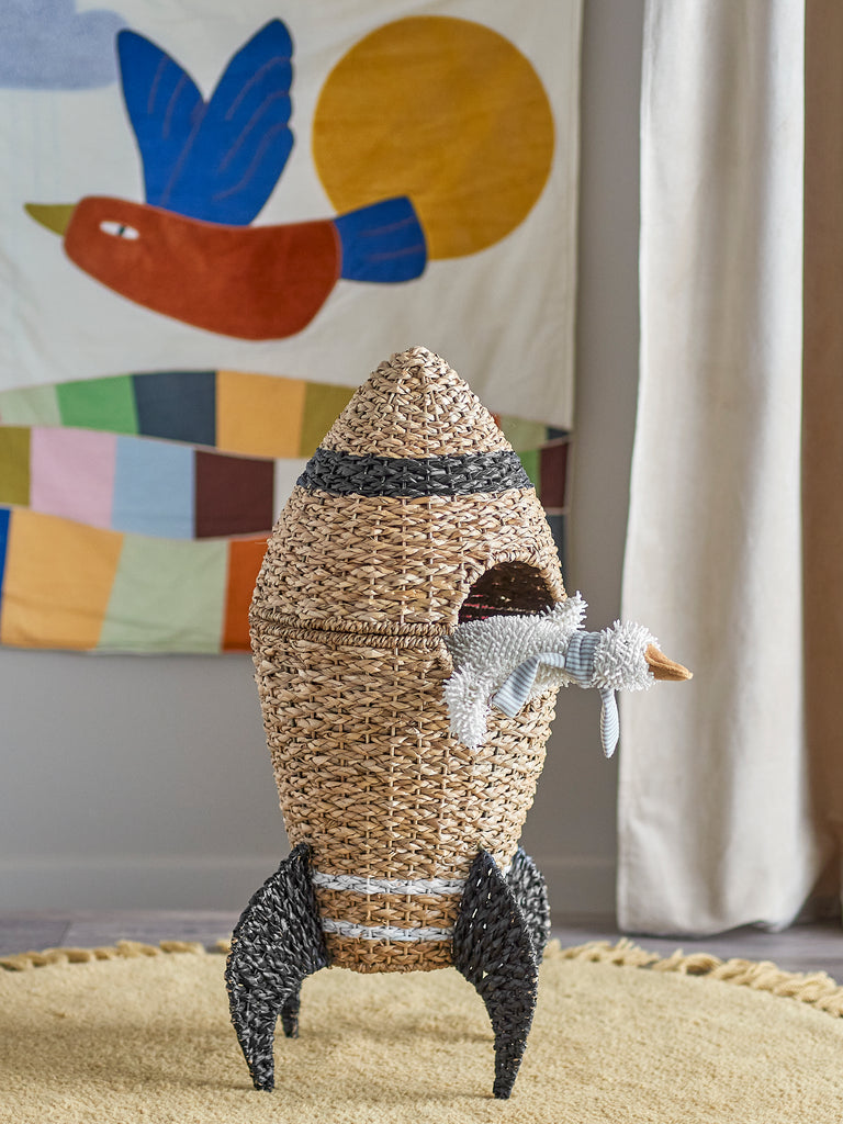 Cosmina Basket w/Lid, Nature, Seagrass