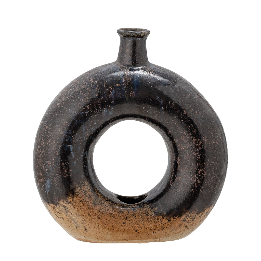 Baldvin Deco Vase, Brown, Stoneware