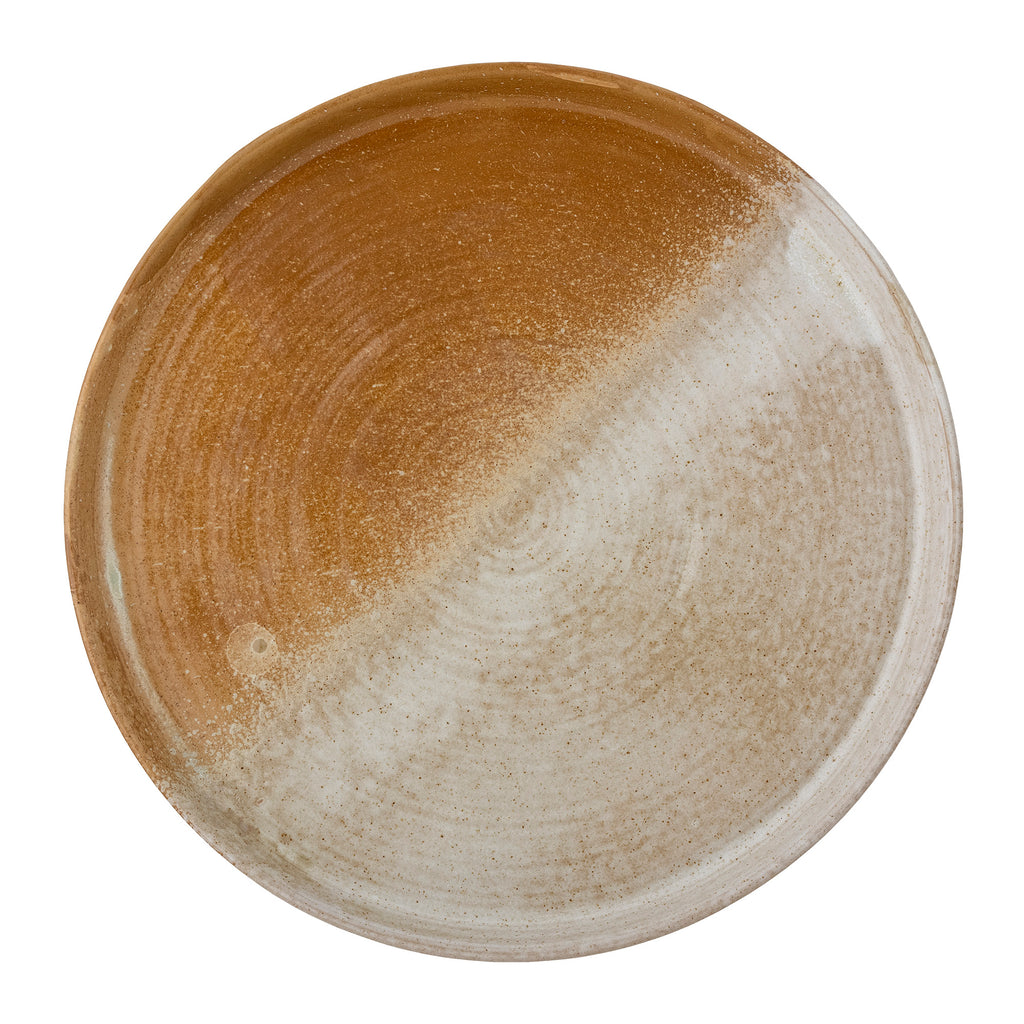 Dahlia Serving Plate, Brown, Stoneware