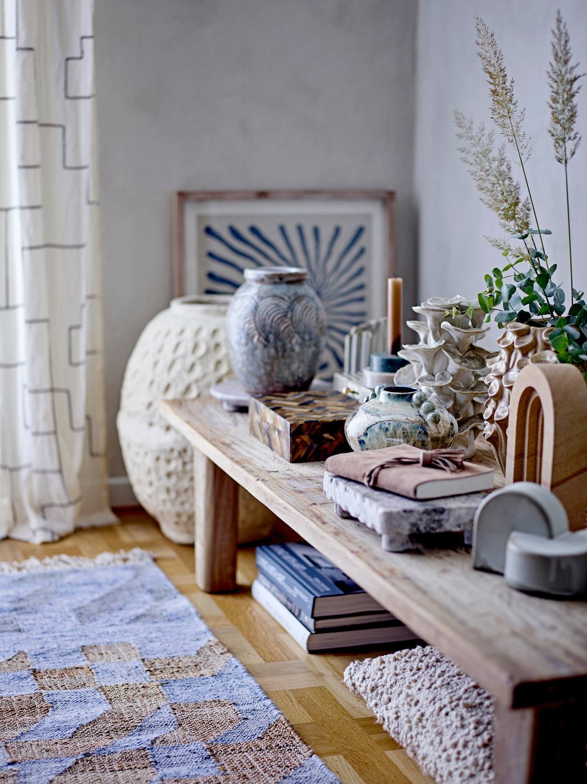 Margaret Tray, Grey, Travertine